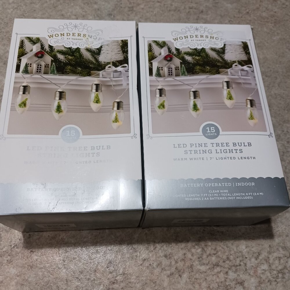 2 wondershop led pine tree bulb Christmas lights